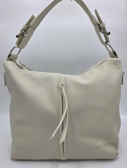 Чанта от еко кожа в кремаво