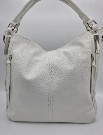 Чанта от еко кожа в бяло