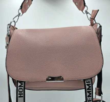 Чанта от еко кожа в розово