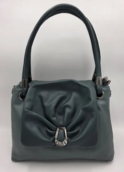 Чанта от еко кожа в синьо и тъмен тюркоаз