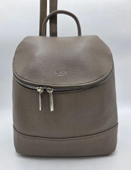 Раница от еко кожа в цвят каки