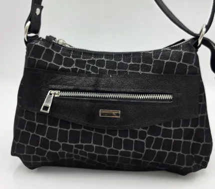 Чанта от естествена кожа в черно