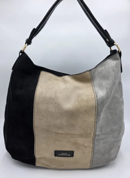 Чанта от еко кожа в черно и бежево