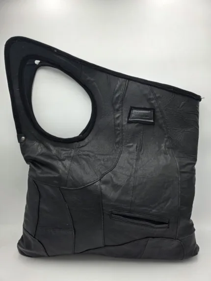 Чанта от естествена кожа в черно